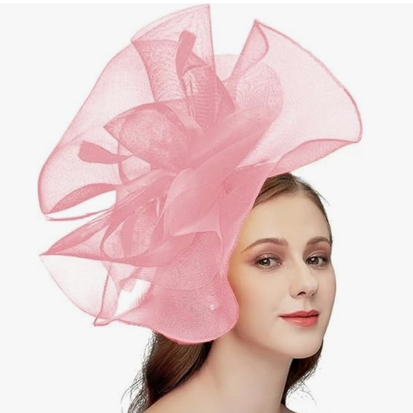 NEW! XL Baby Pink Kentucky Derby Hat - Picture 3 of 4
